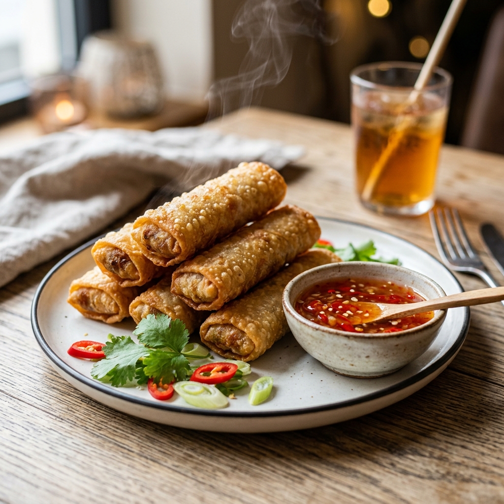 Platter of spring rolls